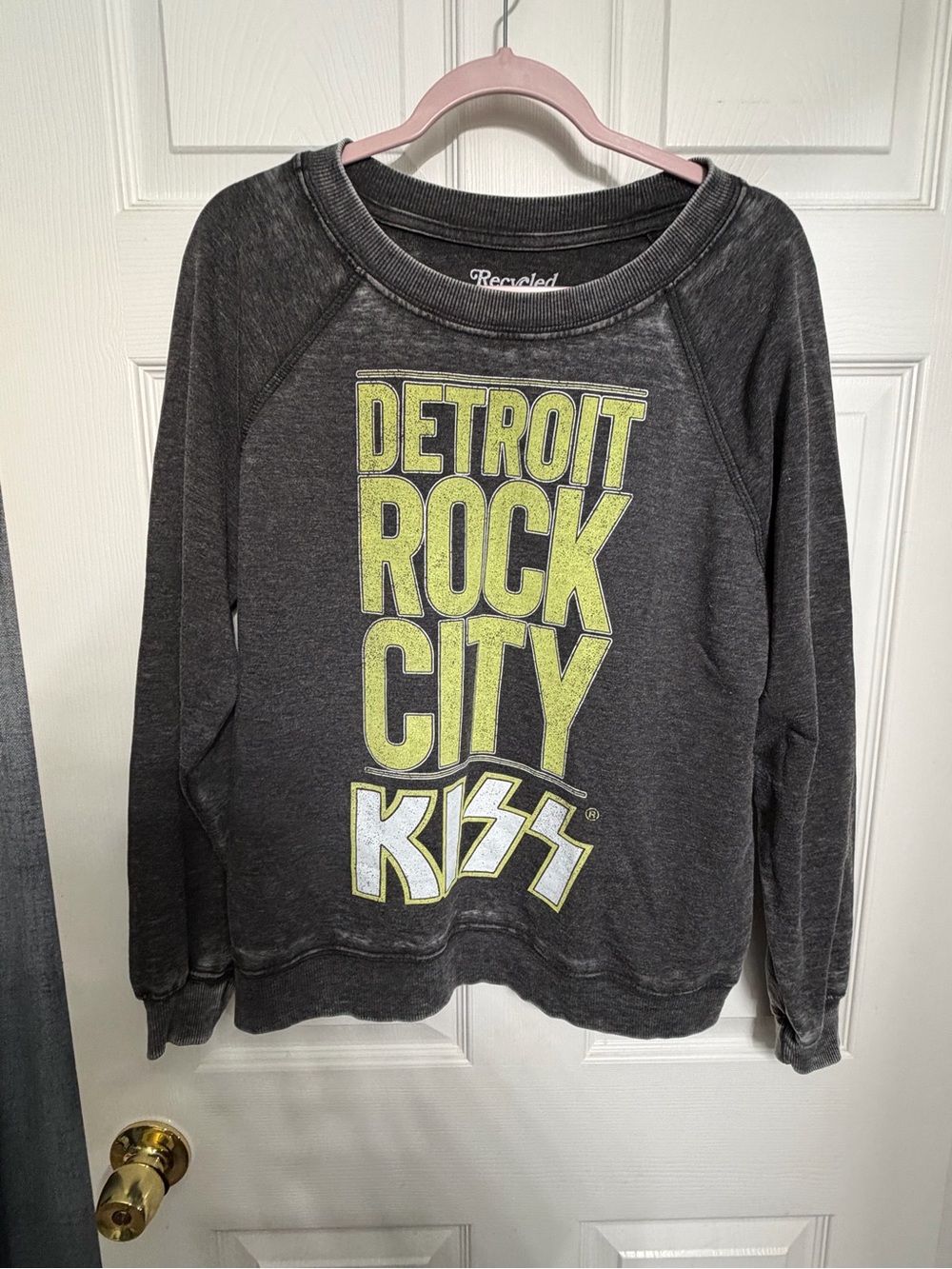 Detroit Rock City KISS Graphic Kids Sweatshirt - Charcoal